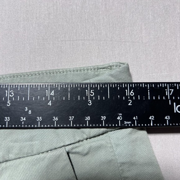 Frank & Eileen Wicklow Pants Womens 10 Green Cropped Raw‎ Hem Chino Made in USA - Picture 12 of 16